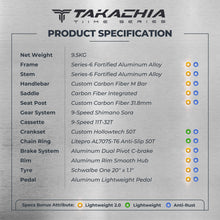 Load image into Gallery viewer, TAKACHIA® TIIME SERIES ALUMINUM VERSION TRIFOLD BIKE - A20
