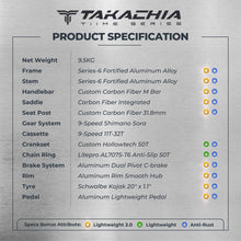 Load image into Gallery viewer, TAKACHIA® TIIME SERIES ALUMINUM VERSION TRIFOLD BIKE - A20

