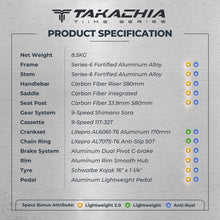 Load image into Gallery viewer, TAKACHIA® TIIME SERIES ALUMINUM VERSION TRIFOLD BIKE - A16
