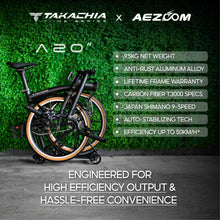 Cargar imagen en el visor de la galería, TAKACHIA® TIIME SERIES ALUMINUM VERSION TRIFOLD BIKE - A20
