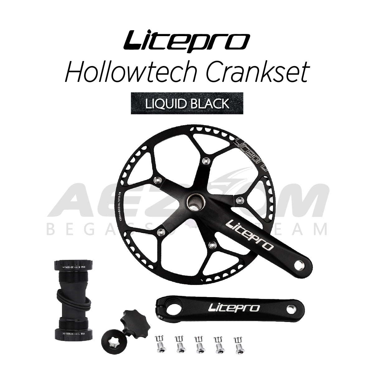 Litepro 170MM Hollow Integrally Crankset with Bottom Bracket